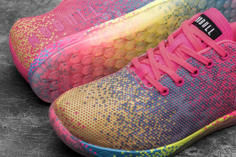 Nobull Neon Pink Glitch Men's Trainers Pink | USA Q1375M
